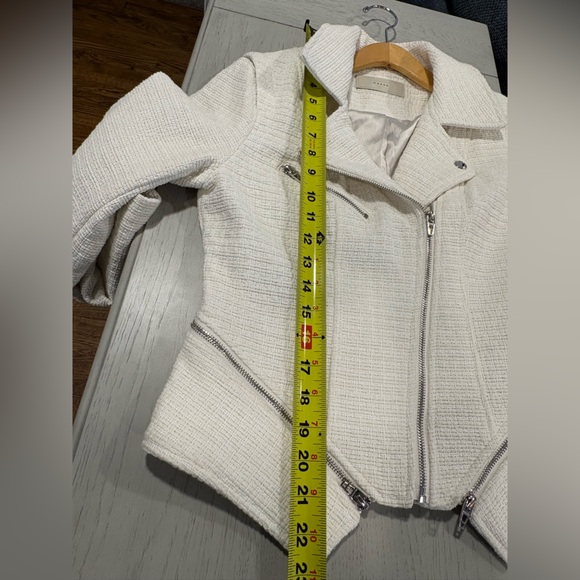 Blank NYC Cream Off White Tweed Textured Moto Jacket - Picture 7 of 15